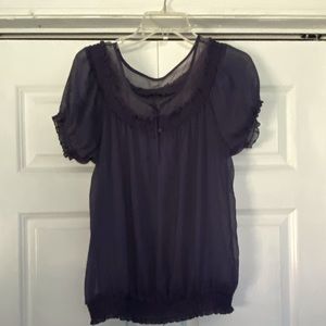 Express Purple Sheer Top - Size Large